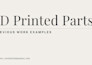 provide premium 3d printing service for batch production at reduced rate